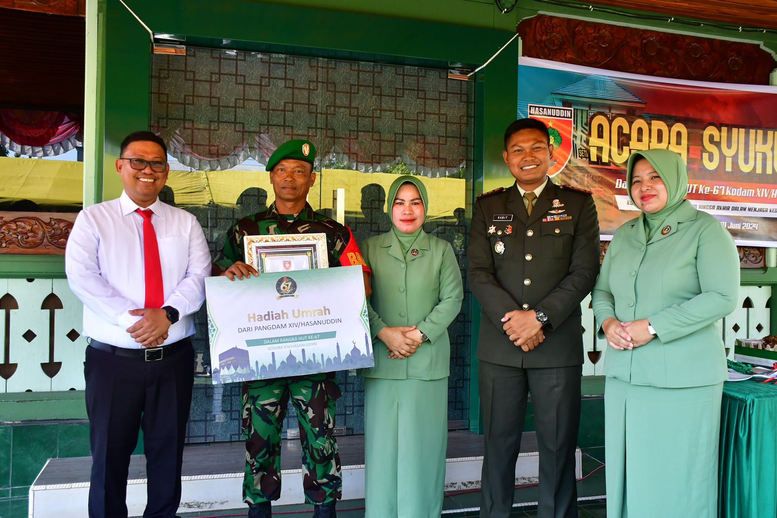Pj Wali Kota Hadiri Syukuran HUT Kodam XIV/Hsn Ke-67