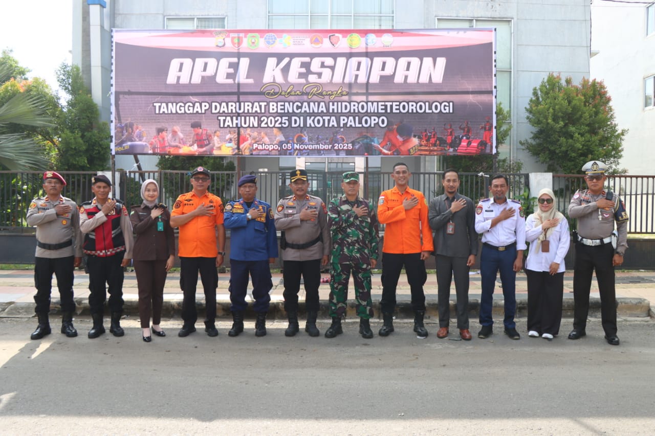 Plt Kalaksa BPBD Palopo Hadiri Apel Tanggap Darurat Bencana Hidrometeorologi