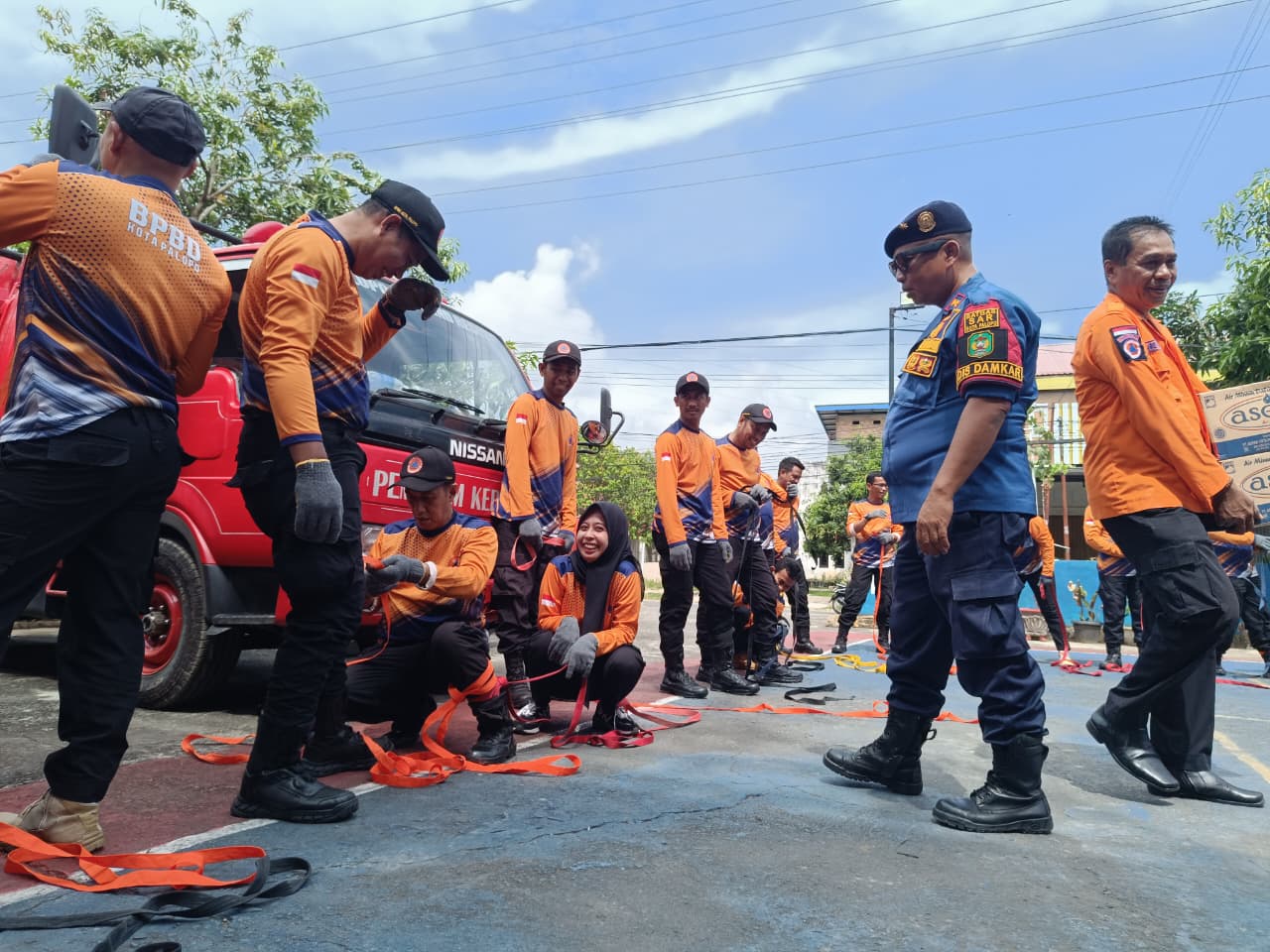 Damkar dan BPBD Palopo Latihan Rescue Bersama