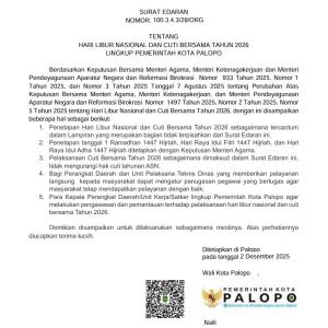 SURAT EDARAN TENTANG HARI LIBUR